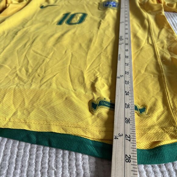 Brazil National Team Jersey Mens Medium Soccer Nike Sphere Dry Ronaldinho 10 - Picture 12 of 15